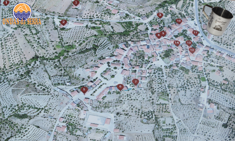 Mapa dos 14 viticultores concorrentes na Rota das Pipas
